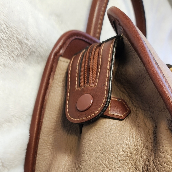 Carriage House Leather Boston Bag Vintage 80's Tan & Brown EUC - Picture 4 of 17